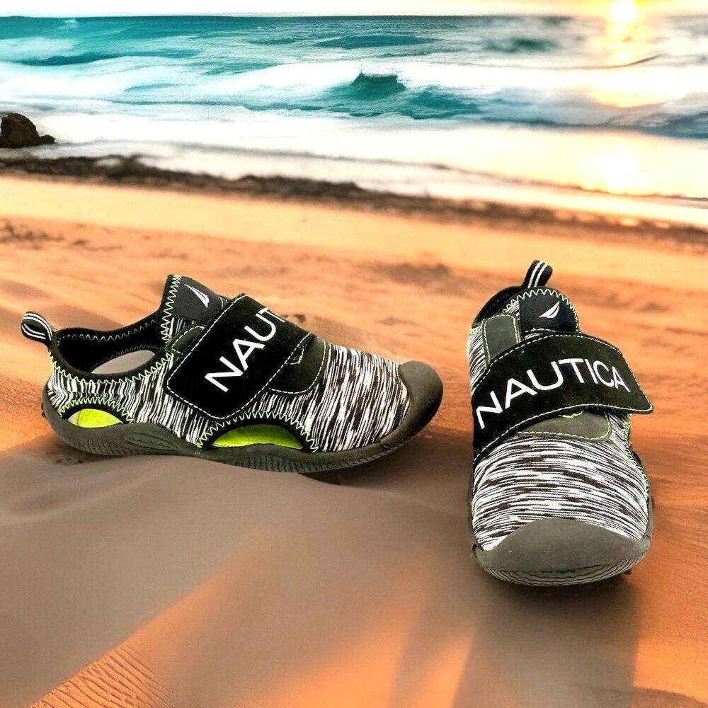 NAUTICA Unisex Toddler Kettle Gulf Water Shoe Black White Bump Toe Sz 12 Toddler